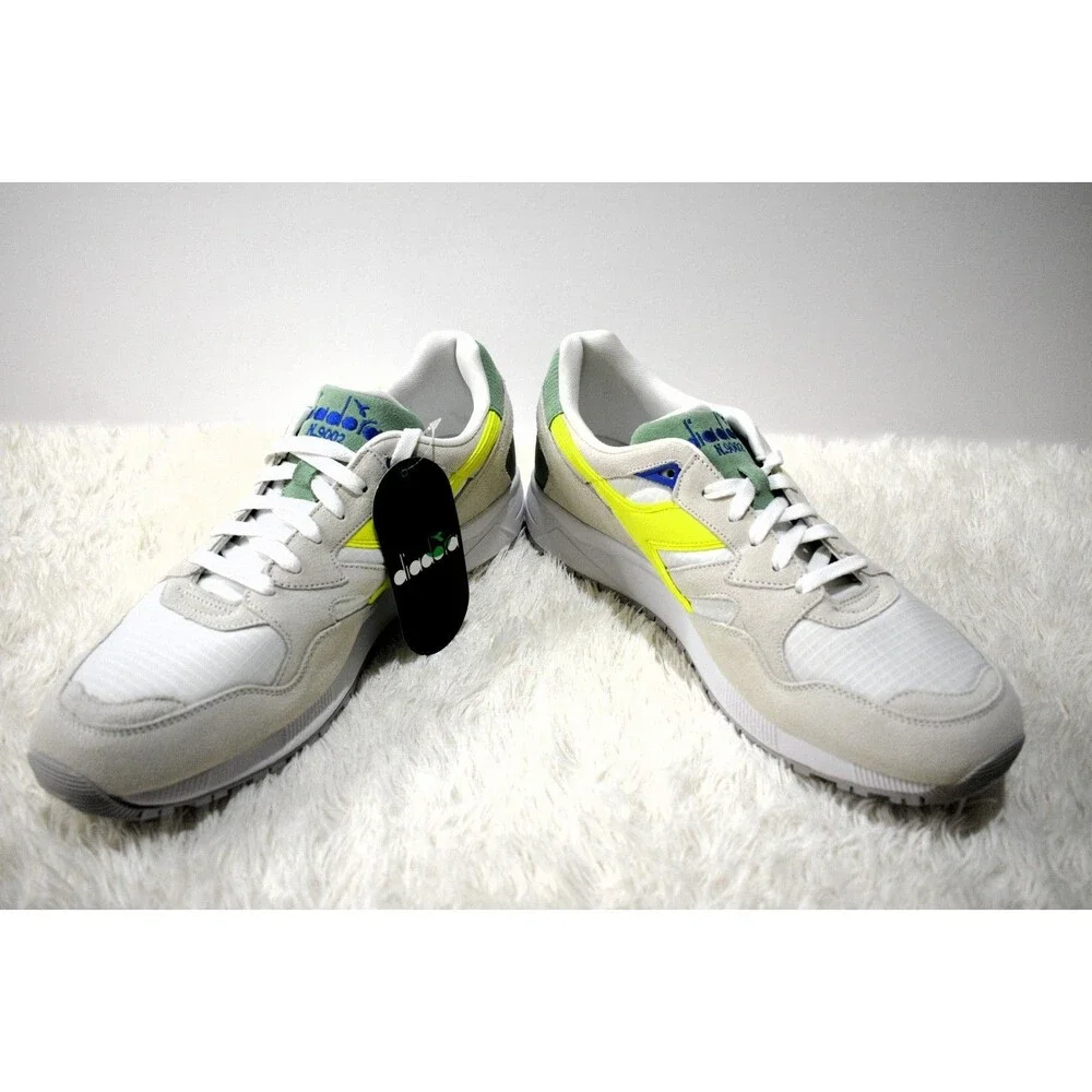 Diadora N92 Italian Vintage Running Sneakers White Yellow Green Blue Men’s 13